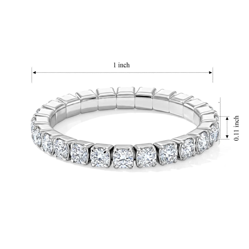 D'Joy - Moissanite Full-Eternity Flexible Band Ring in Rhodium Overlay Sterling Silver 1.40 Ct._8663812_6