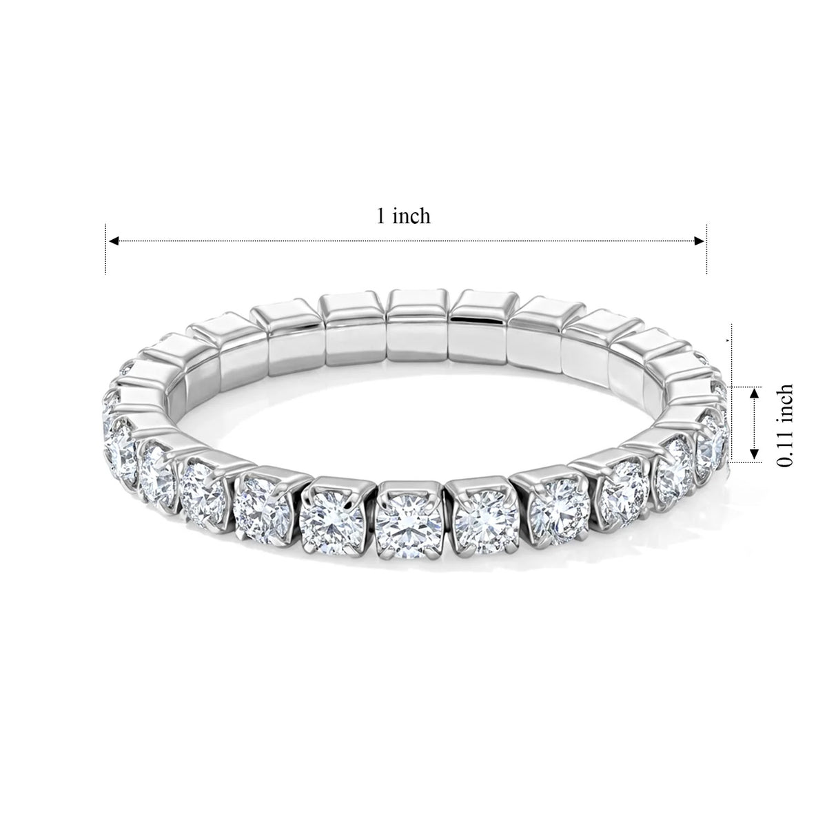 D'Joy - Moissanite Full-Eternity Band Ring in Rhodium Overlay Sterling Silver 1.40 Ct. V32704857 7