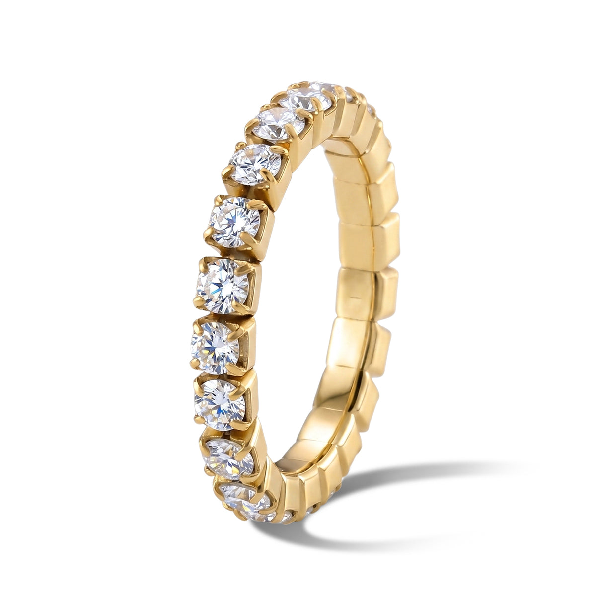 D'Joy - Moissanite Full-Eternity Band Ring in Yellow Gold Plated Sterling Silver 1.40 Ct. 8663827 2