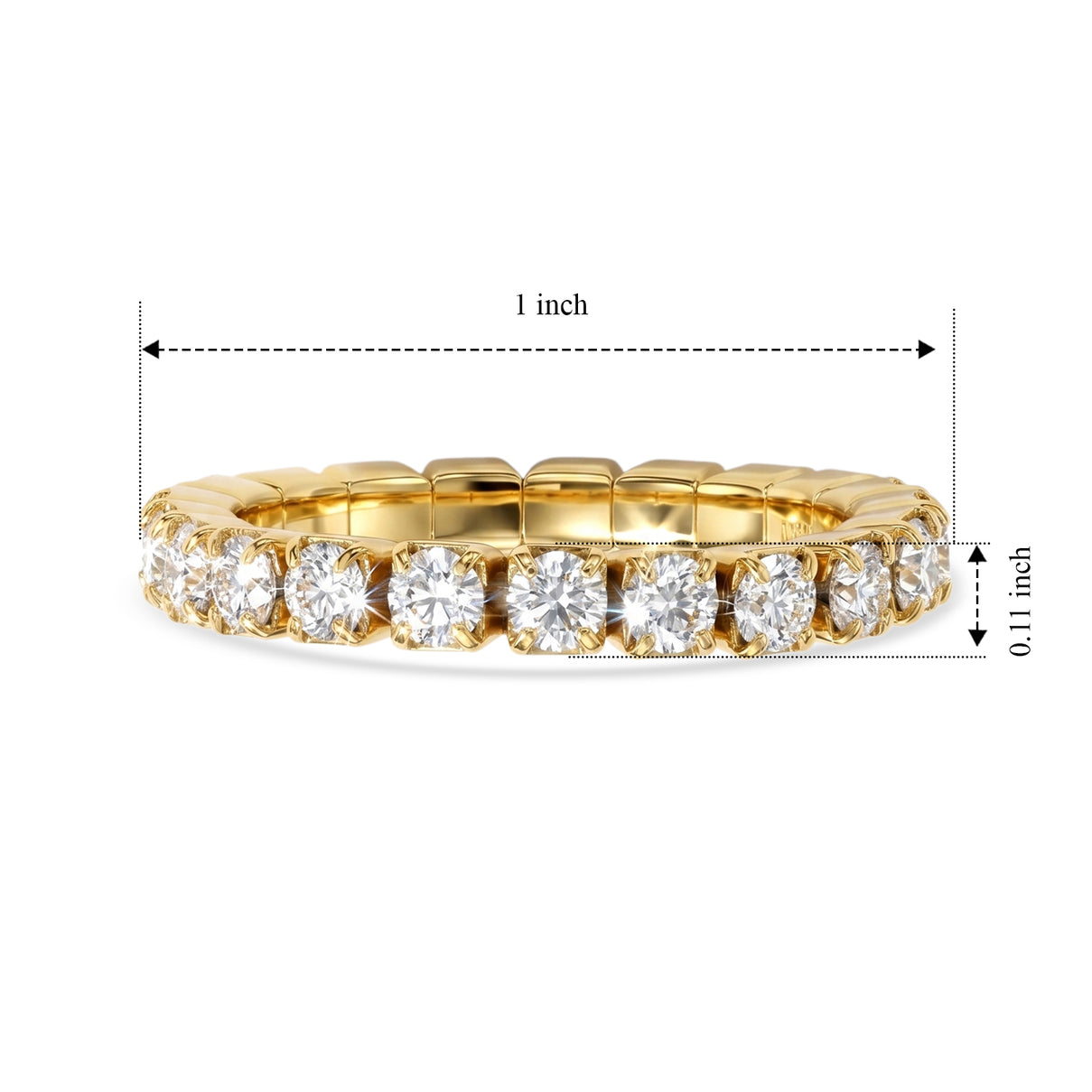 D'Joy - Moissanite Full-Eternity Band Ring in Yellow Gold Plated Sterling Silver 1.40 Ct. 8663827 4