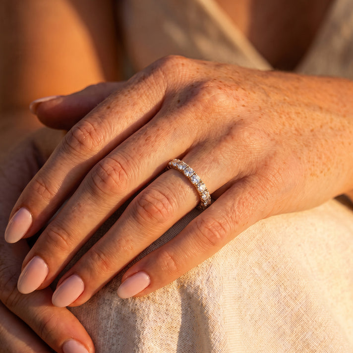 D'Joy - Moissanite Full-Eternity Band Ring in Yellow Gold Plated Sterling Silver 1.40 Ct. 8663828 2