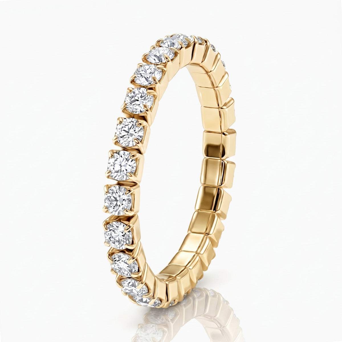 D'Joy - Moissanite Full-Eternity Band Ring in Yellow Gold Plated Sterling Silver 1.40 Ct. 8663828 5