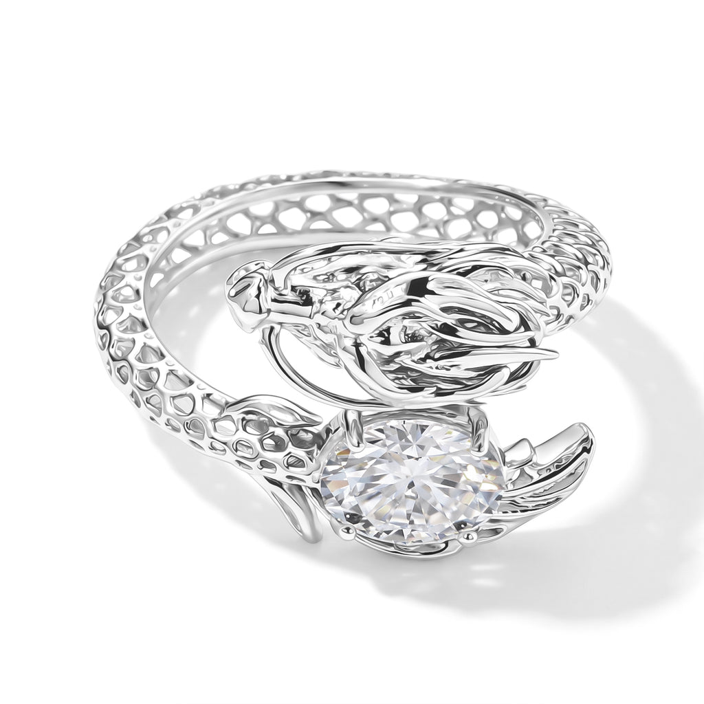 D'Joy Moissanite Fancy Ring in Rhodium OverlaySterling Silver  1.540  Ct._8664066