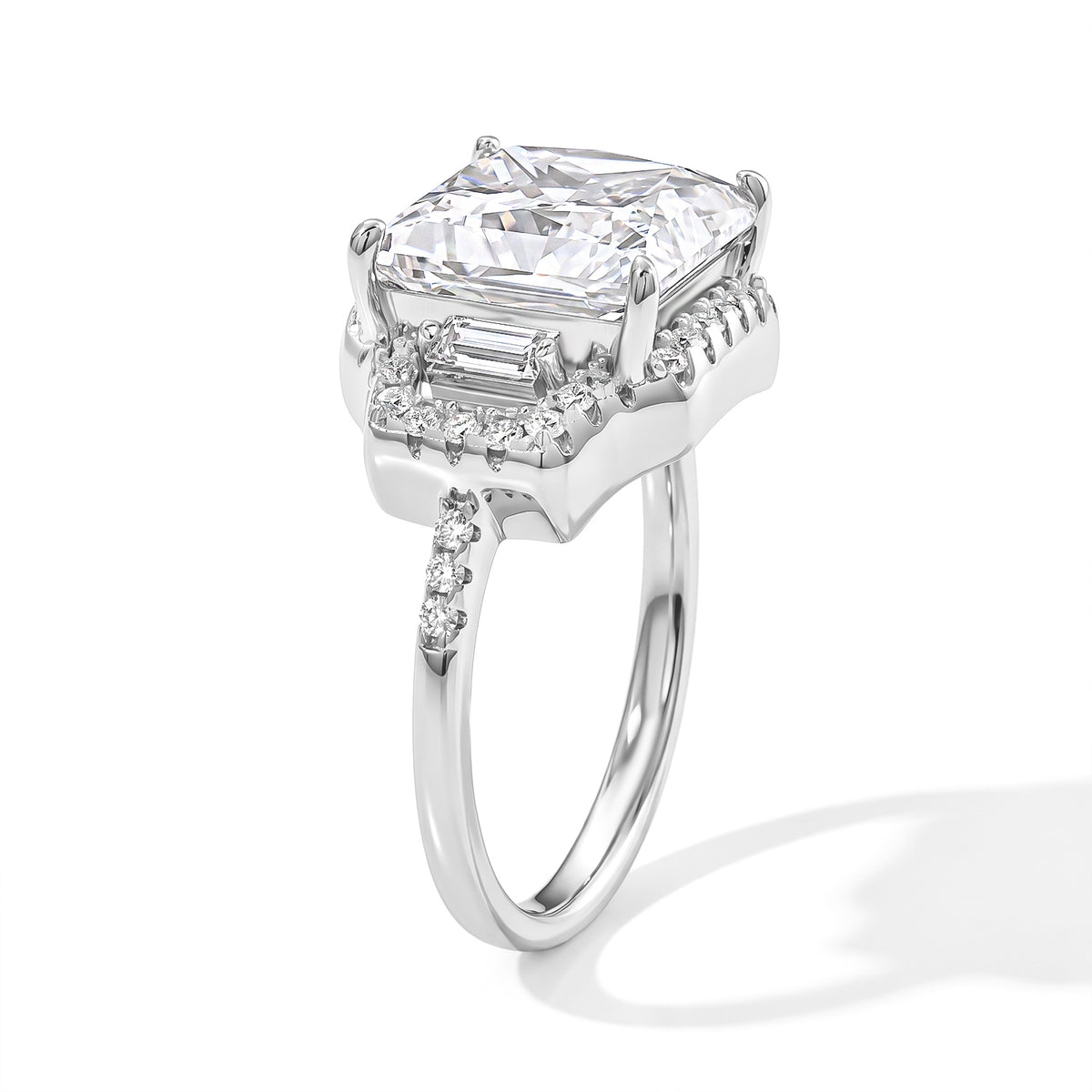 D'Joy Moissanite Fancy Ring in Rhodium OverlaySterling Silver  7.520  Ct. 8664121 3