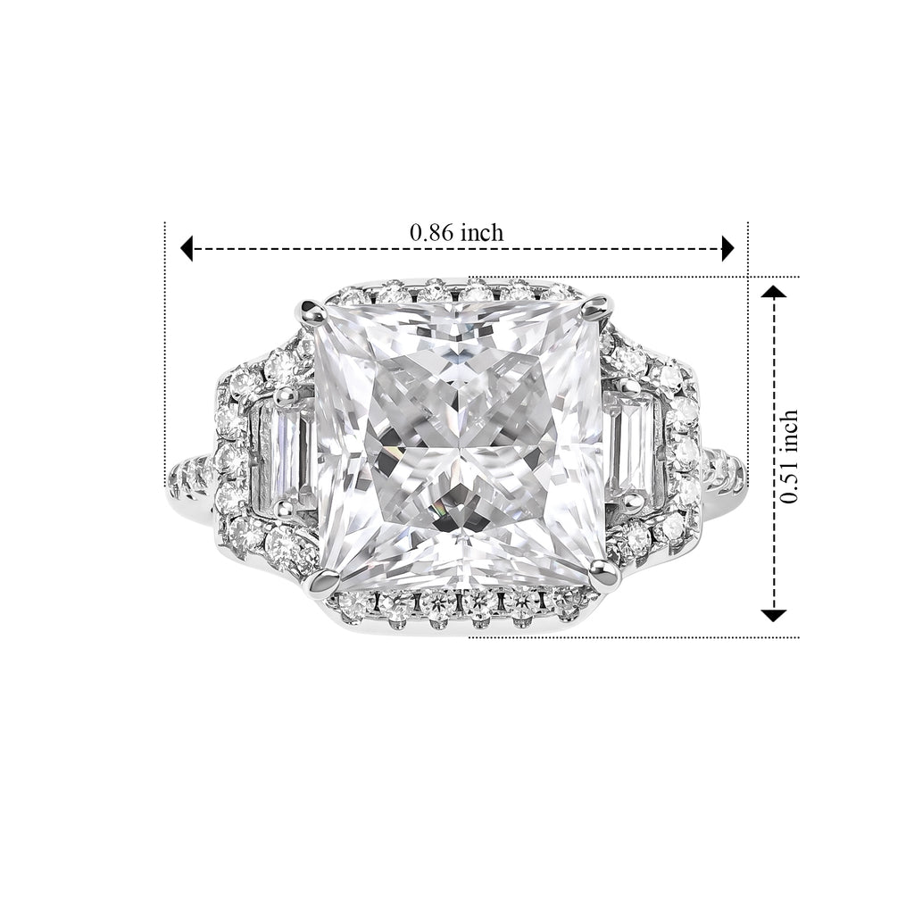 D'Joy Moissanite Fancy Ring in Rhodium OverlaySterling Silver  7.520  Ct._8664121_5