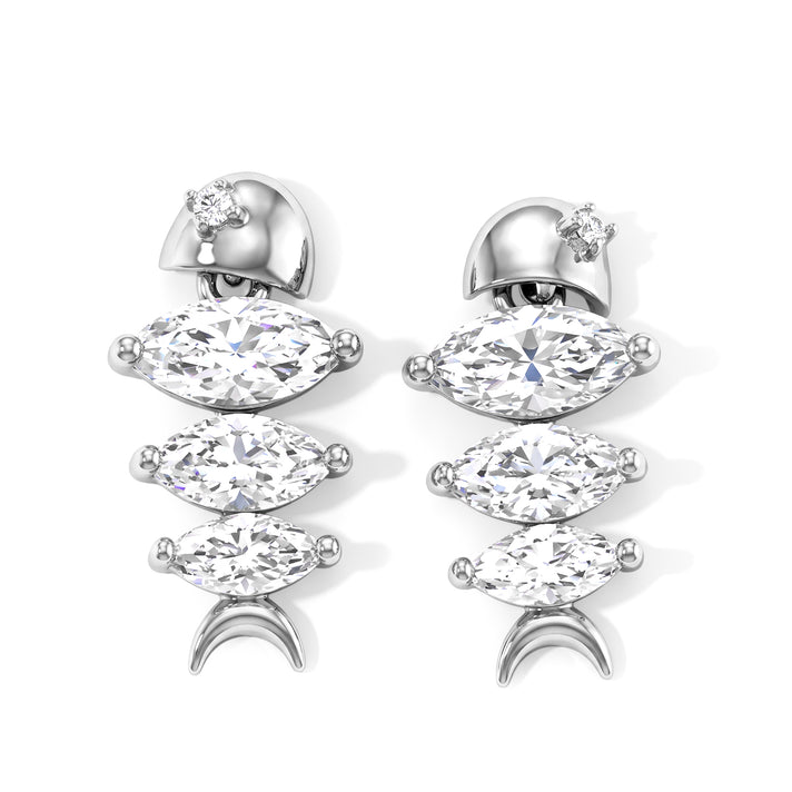 D'Joy - Moissanite Earring with Push Back in Rhodium Overlay Sterling Silver 1.35 Ct. 8664131 1