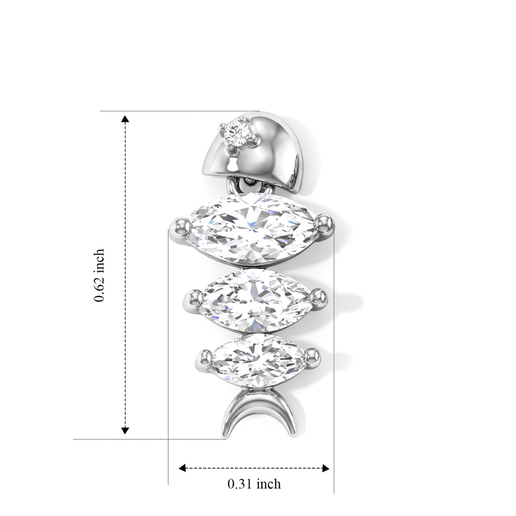 D'Joy - Moissanite Earring with Push Back in Rhodium Overlay Sterling Silver 1.35 Ct._8664131_4