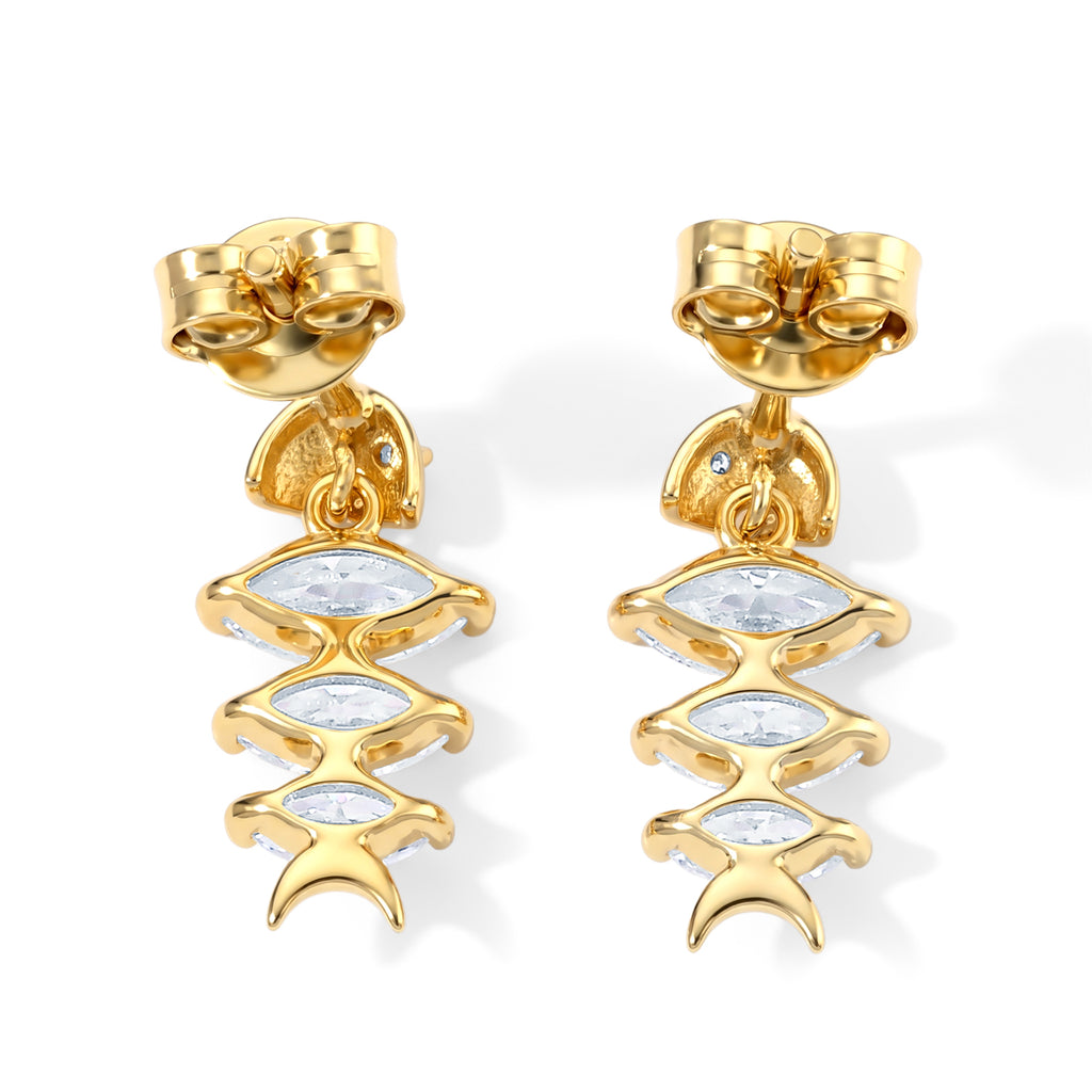 D'Joy - Moissanite Earring with Push Back in Yellow Gold Plated Sterling Silver 1.35 Ct._8664132_3
