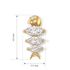 D'Joy - Moissanite Earring with Push Back in Yellow Gold Plated Sterling Silver 1.35 Ct._8664132_4