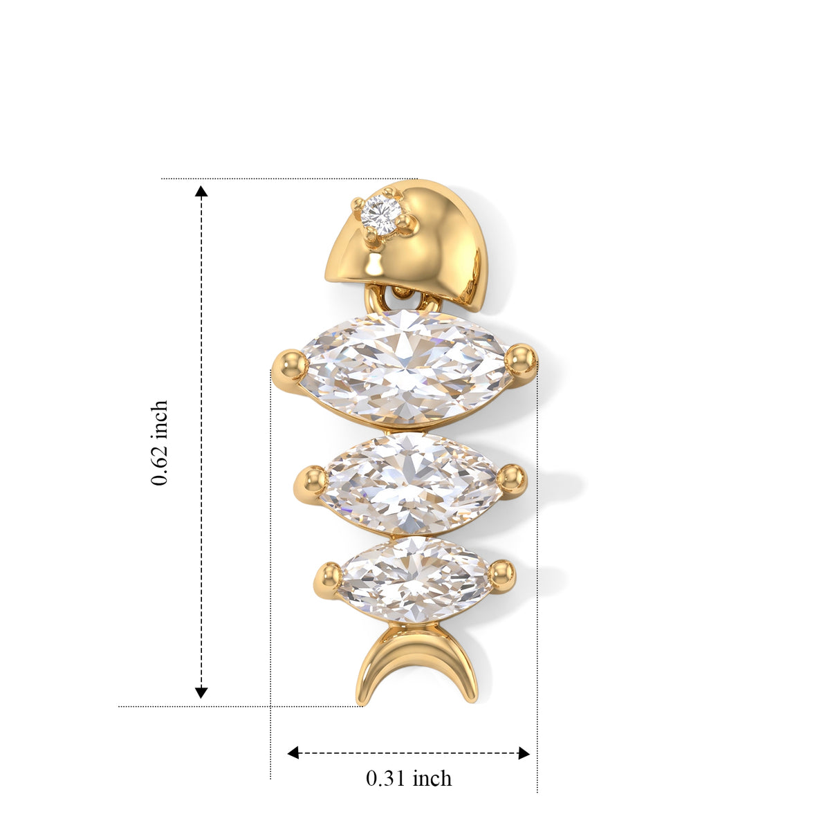D'Joy - Moissanite Earring with Push Back in Yellow Gold Plated Sterling Silver 1.35 Ct. V32700498 5