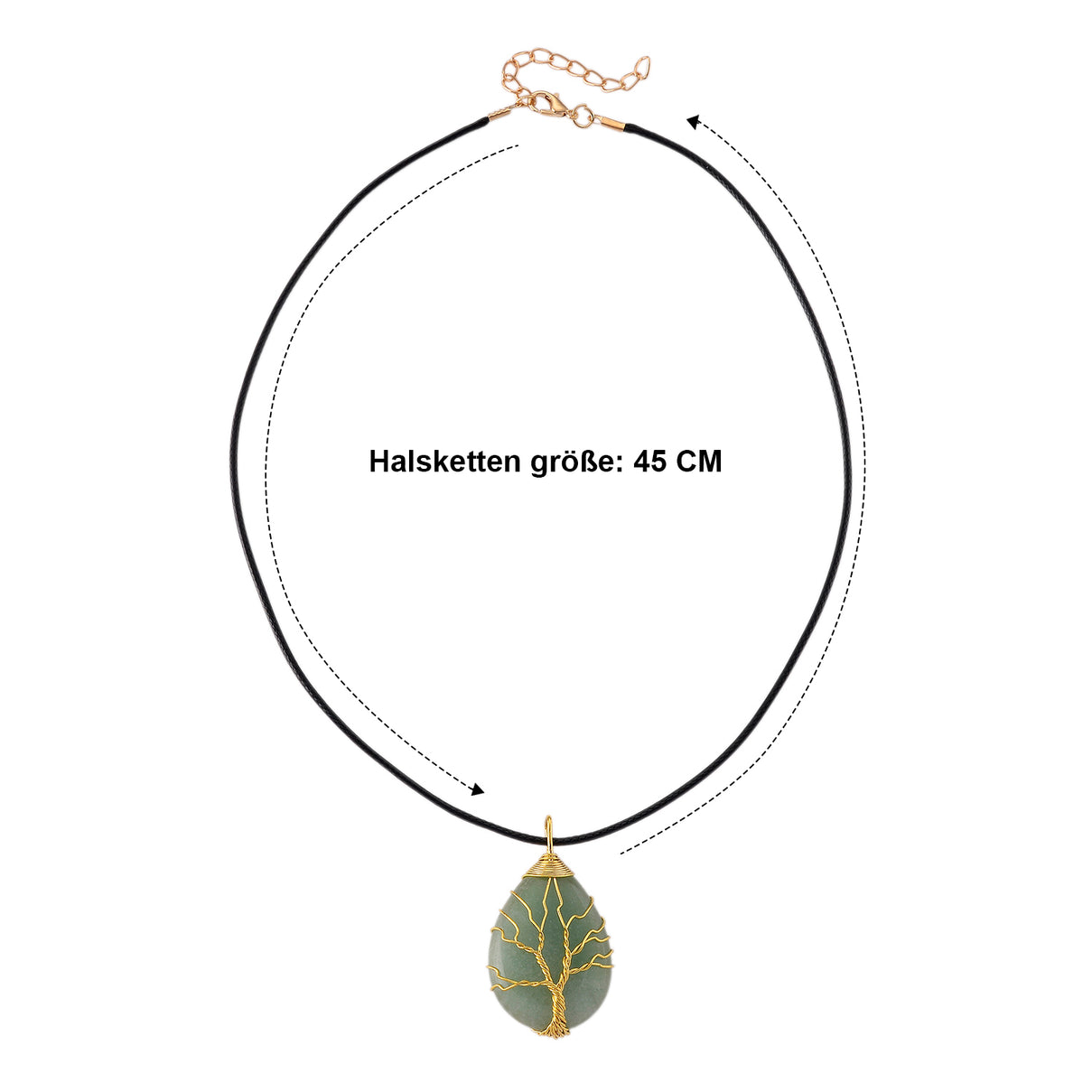 Green Aventurine Adjustable Tree of Life Drop Necklace (Size - 18+2 Ext) 45.00 Ct. 8664246 7