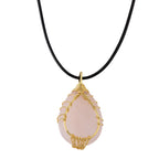 Rose Quartz Adjustable Tree of Life Drop Necklace (Size - 18+2 Ext) 45.00 Ct._8664248_4