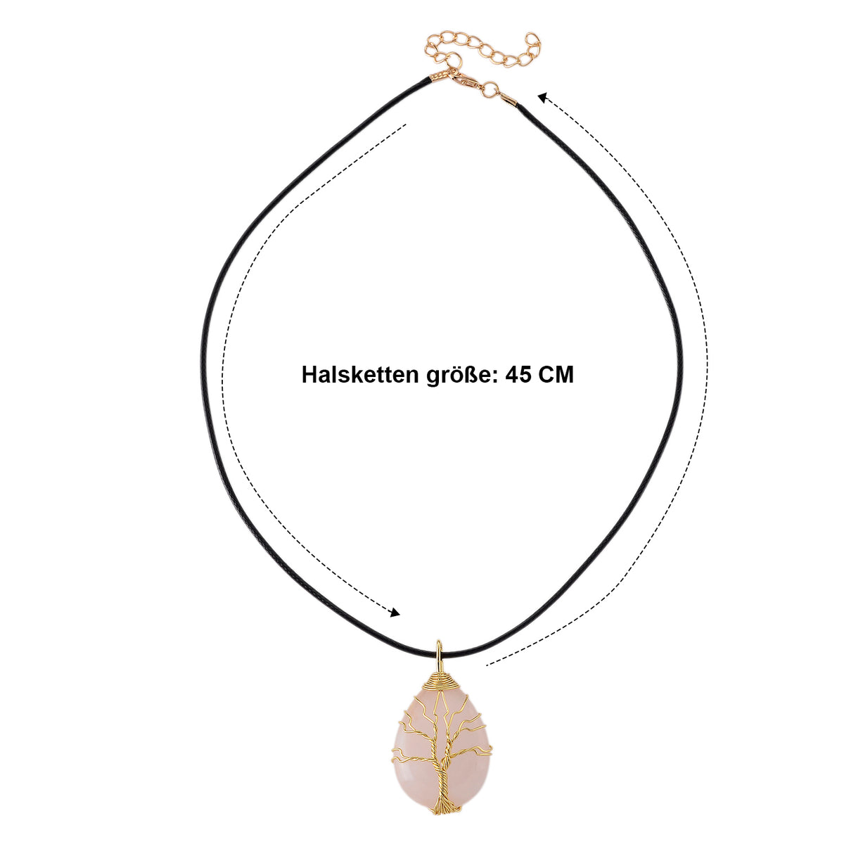 Rose Quartz Adjustable Tree of Life Drop Necklace (Size - 18+2 Ext) 45.00 Ct. V32746169 7