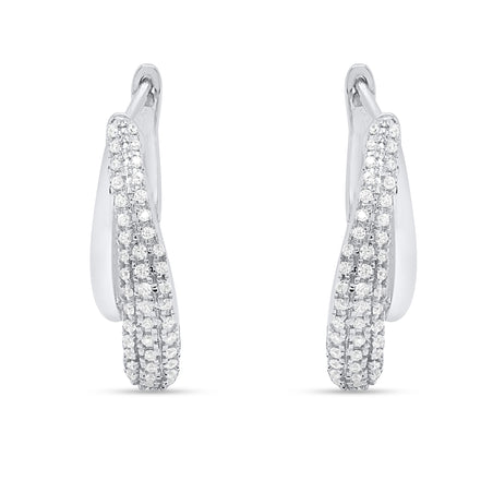 14K White Gold Diamond Hoop Earring 0.75 Ct, Gold Wt. 5.00 Gms V32653705 2