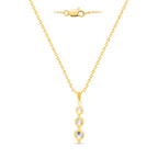 14K Yellow Gold White Diamond (I3/G-H) Adjustable Pendant with Chain (Size - 18/20) - 0.50 Ct._8664698_1