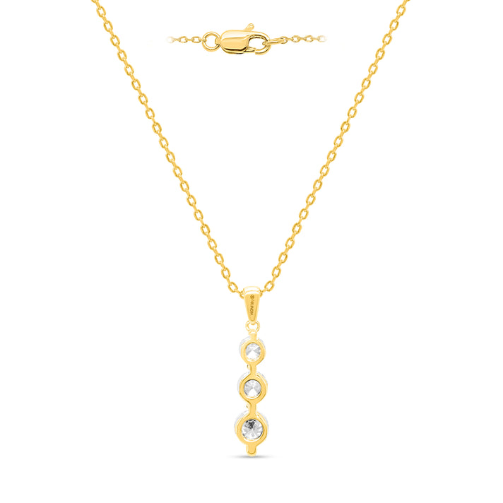 14K Yellow Gold White Diamond (I3/G-H) Adjustable Pendant with Chain (Size - 18/20) - 0.50 Ct. 8664698 2
