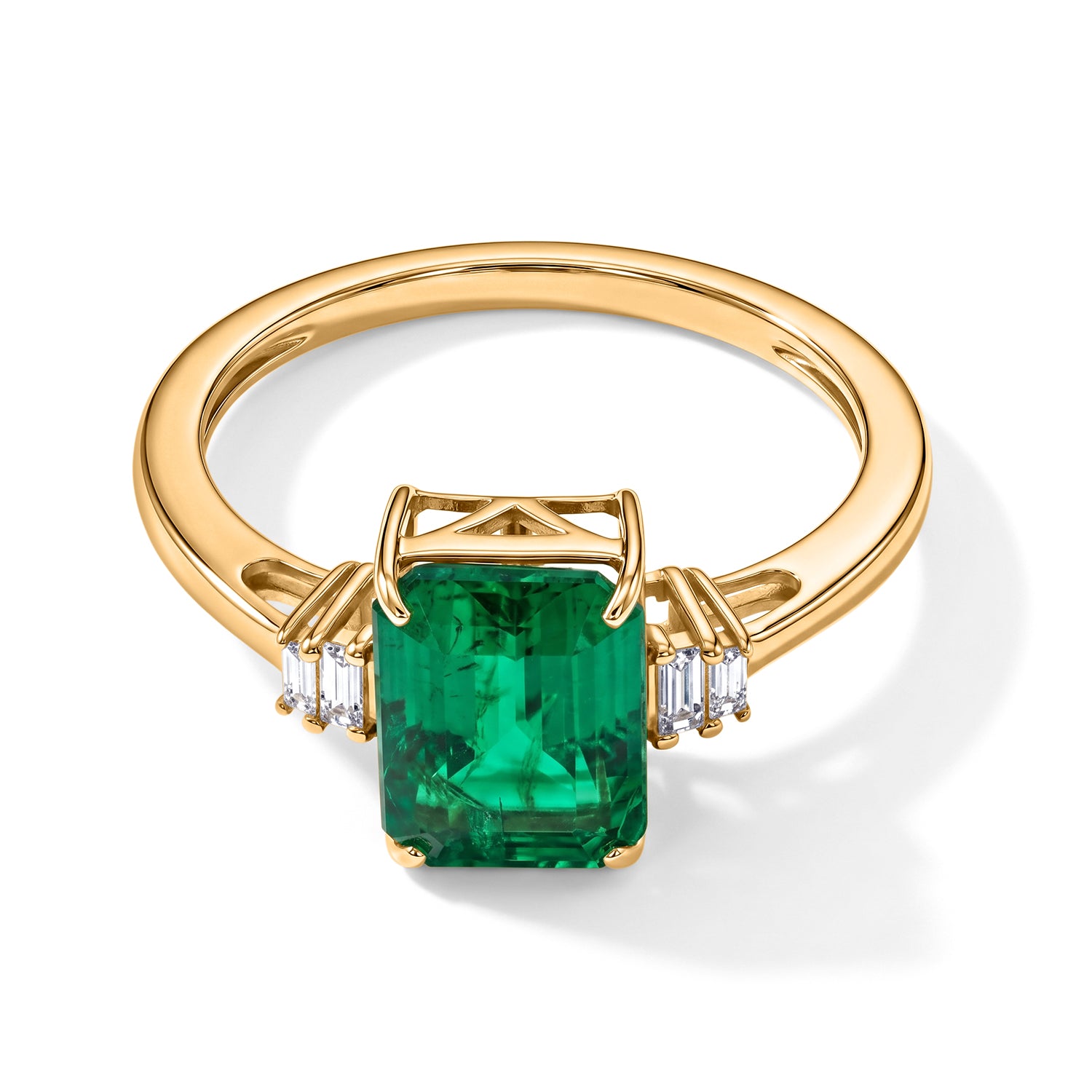 Luxoro 14K Yellow Gold AAA Gemfields Zambian Emerald & Natural Diamond Ring 2.50 Ct._8664791