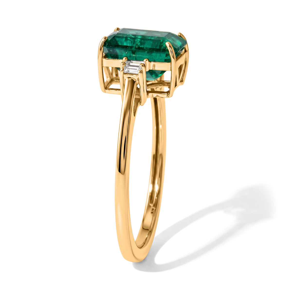 Luxoro 14K Yellow Gold AAA Gemfields Zambian Emerald &amp; Natural Diamond Ring 2.50 Ct. V32499860 4