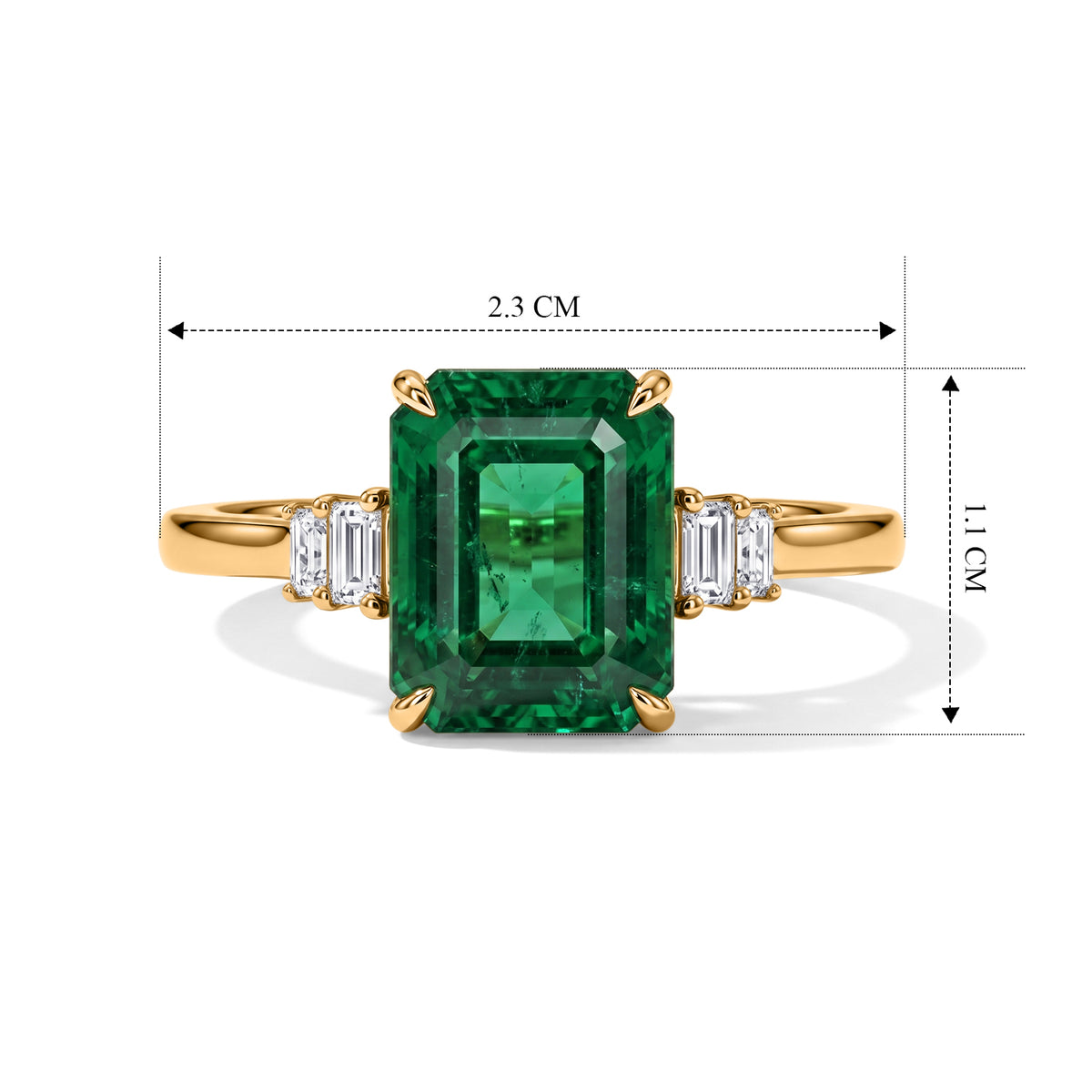 Luxoro 14K Yellow Gold AAA Gemfields Zambian Emerald &amp; Natural Diamond Ring 2.50 Ct. V32499860 6