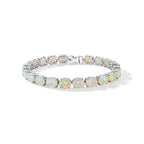 D'Joy Ethiopian Opal Bracelet (Size - 7.5) in Rhodium OverlaySterling Silver, Silver Wt.14.5 Gms  21.223  Ct._8664810