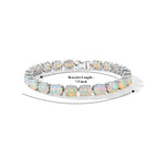 D'Joy Ethiopian Opal Bracelet (Size - 7.5) in Rhodium OverlaySterling Silver, Silver Wt.14.5 Gms  21.223  Ct._8664810_4