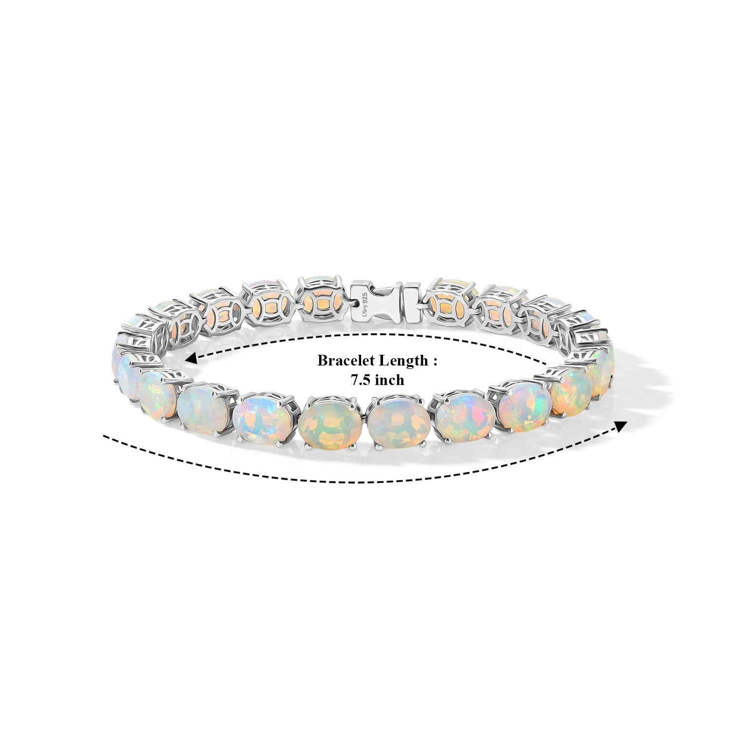 ULTIMATE BRACELET DEAL - AAAA Ethiopian Opal Tennis Bracelet (Size - 7.5) in Rhodium Overlay Sterling Silver 21.23 Ct. 8664810 5