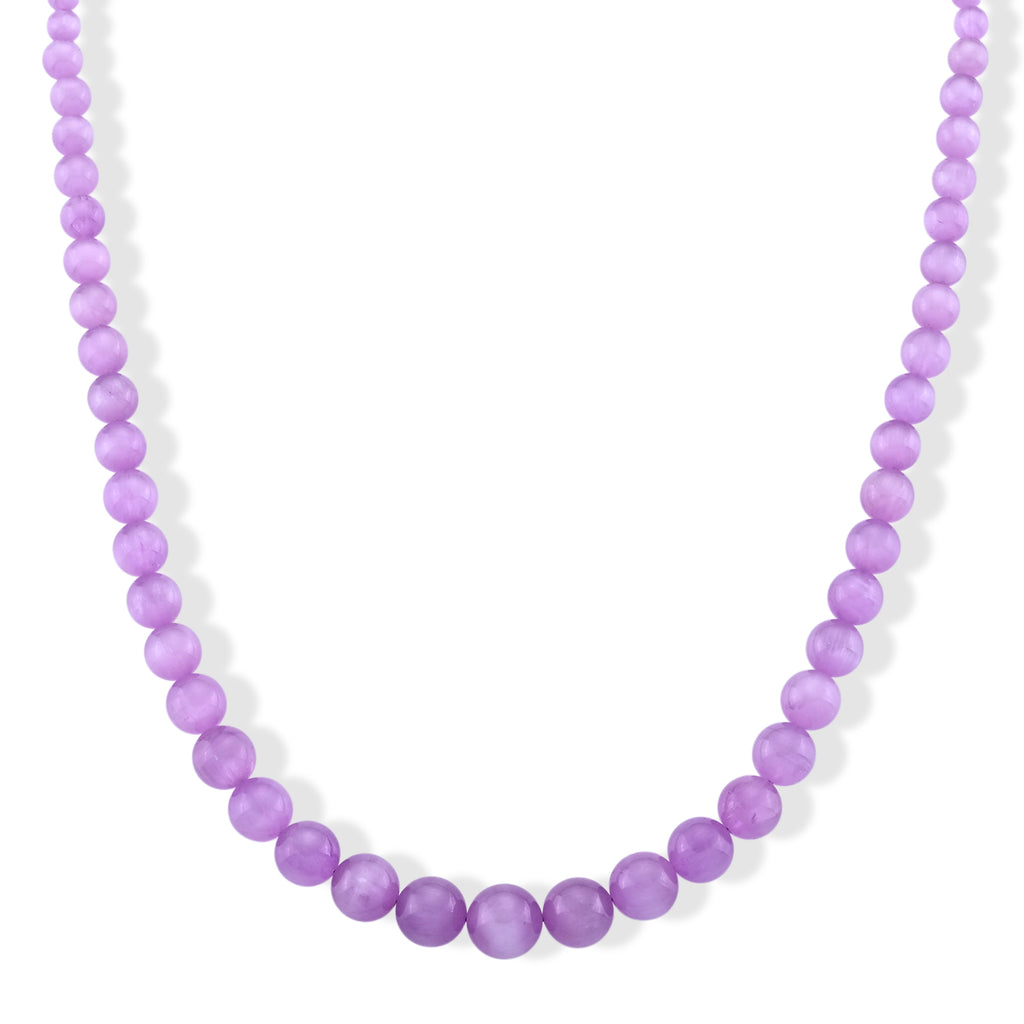 D'Joy Kunzite Beads Necklace (Size - 22) in Rhodium OverlaySterling Silver  380.000  Ct._8665131