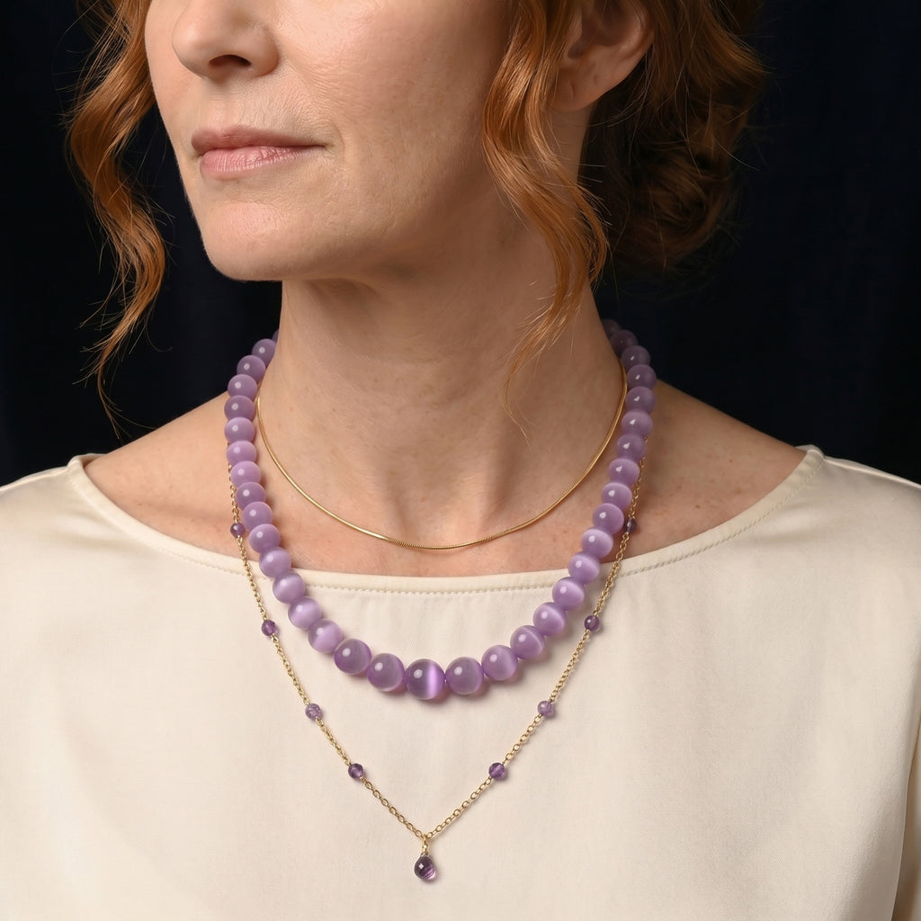 D'Joy Kunzite Beads Necklace (Size - 22) in Rhodium OverlaySterling Silver  380.000  Ct._8665131_2