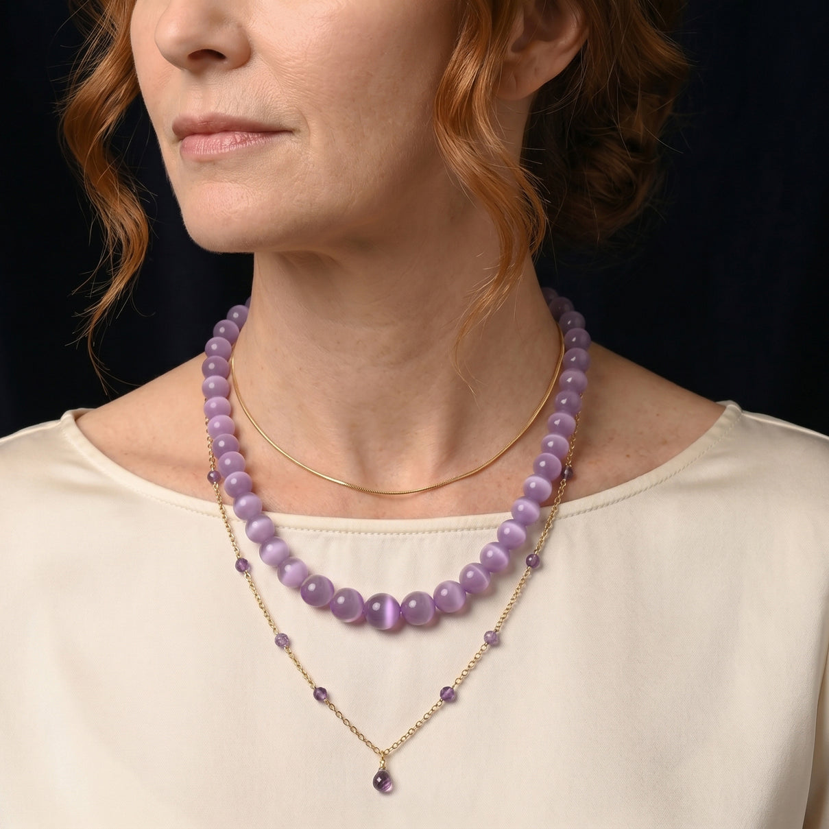 D'Joy - Kunzite Graduated Beads Necklace (Size - 22) in Rhodium Overlay Sterling Silver 380.00 Ct. 8665131 3