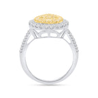 14K White Gold - Natural White Diamond (I3/G-H) & Yellow Diamond Ring 1.00 Ct, Gold Wt. 3.50 Gms_8665175_3