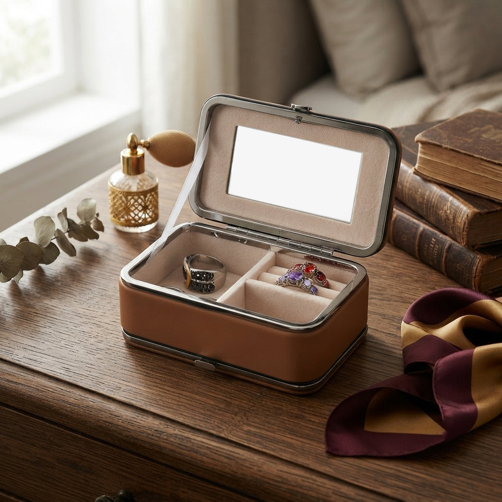 Jewellery Box (Size 11x7x6 cm) - Brown_8665215_1