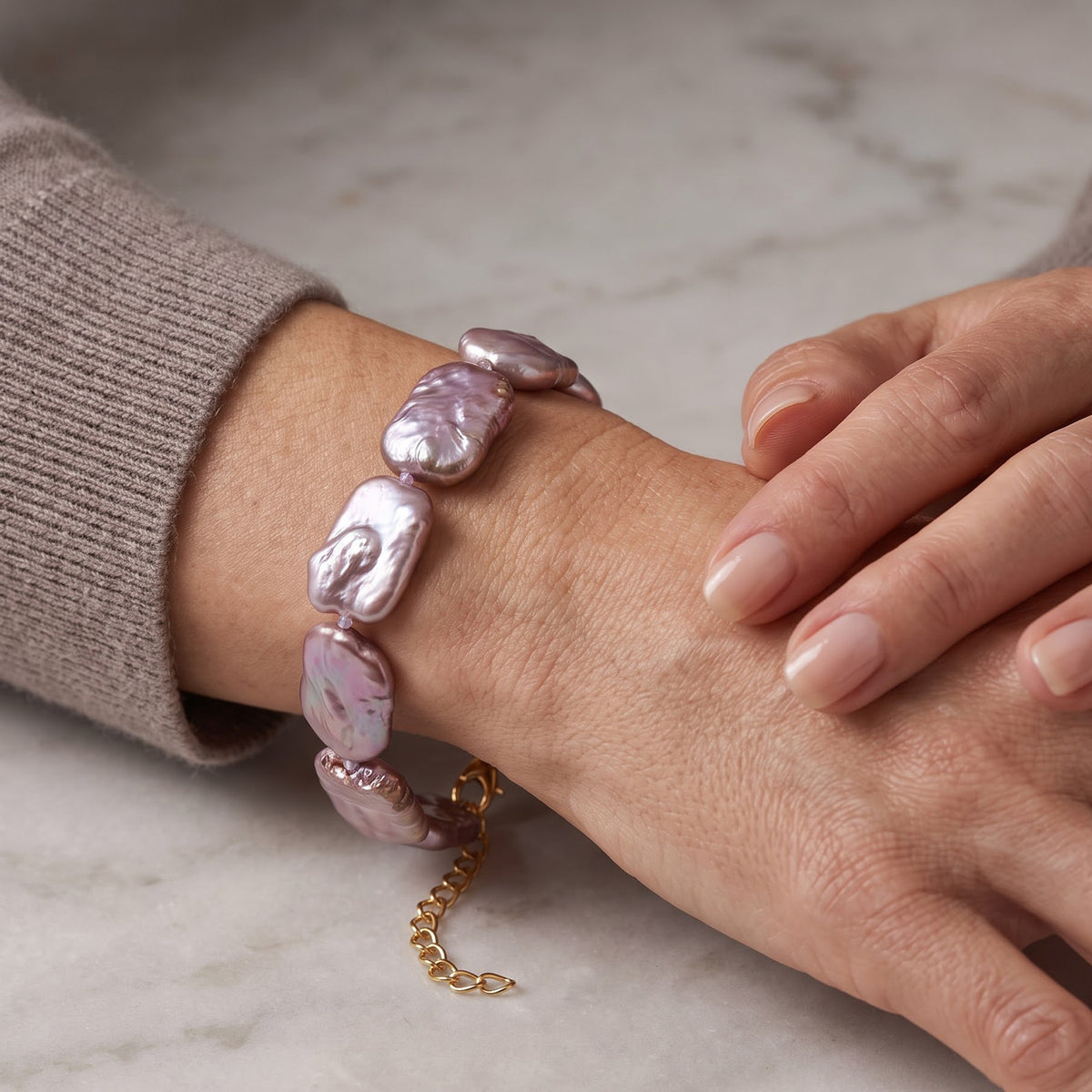 Designer Inspired-  Multi Colour Keshi Pearl Adjustable Beads Bracelet (Size - 7.5-2 Ext) V32666381 2