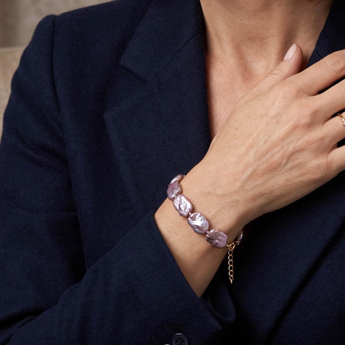 Designer Inspired-  Multi Colour Keshi Pearl Adjustable Beads Bracelet (Size - 7.5-2 Ext) V32666381 3