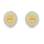 14K Yellow Gold - Natural White Diamond & Yellow Diamond Push Back Earring 0.54 Ct_8665379_1