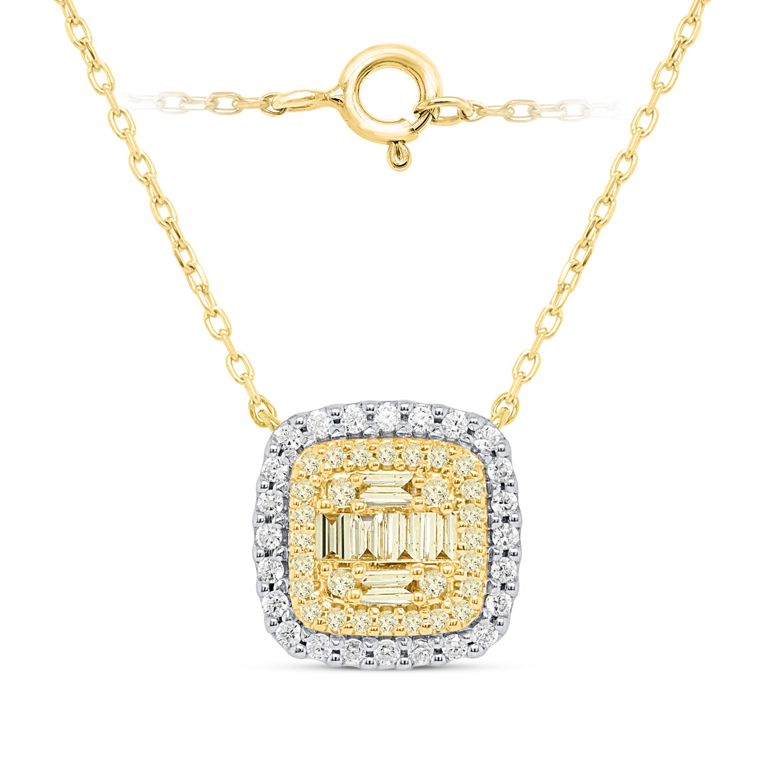 14K Yellow Gold White Diamond Necklace (Size - 18) 0.50 Ct, Gold Wt. 3.50 Gms 8665382 0