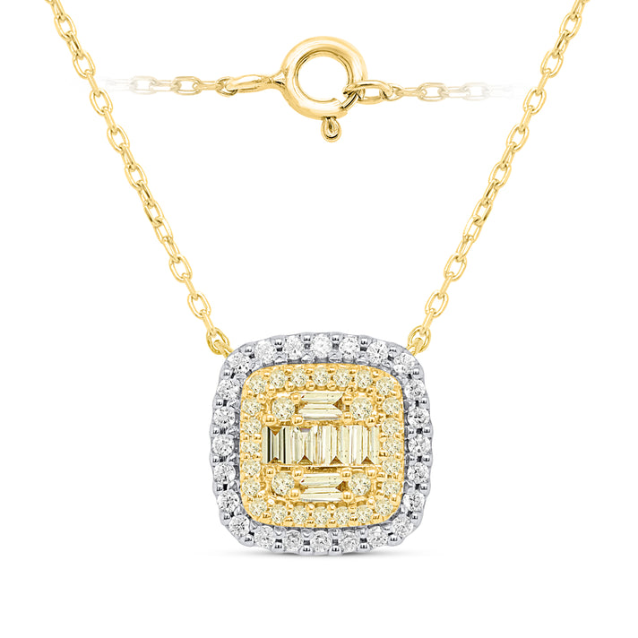 14K Yellow Gold White Diamond Necklace (Size - 18) 0.50 Ct, Gold Wt. 3.50 Gms 8665382 1