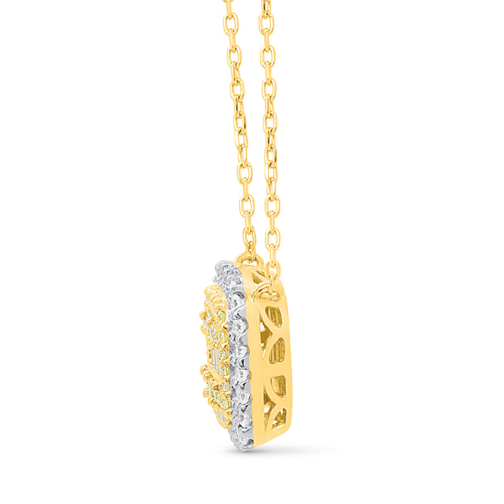 14K Yellow Gold White Diamond Necklace (Size - 18) 0.50 Ct, Gold Wt. 3.50 Gms 8665382 2