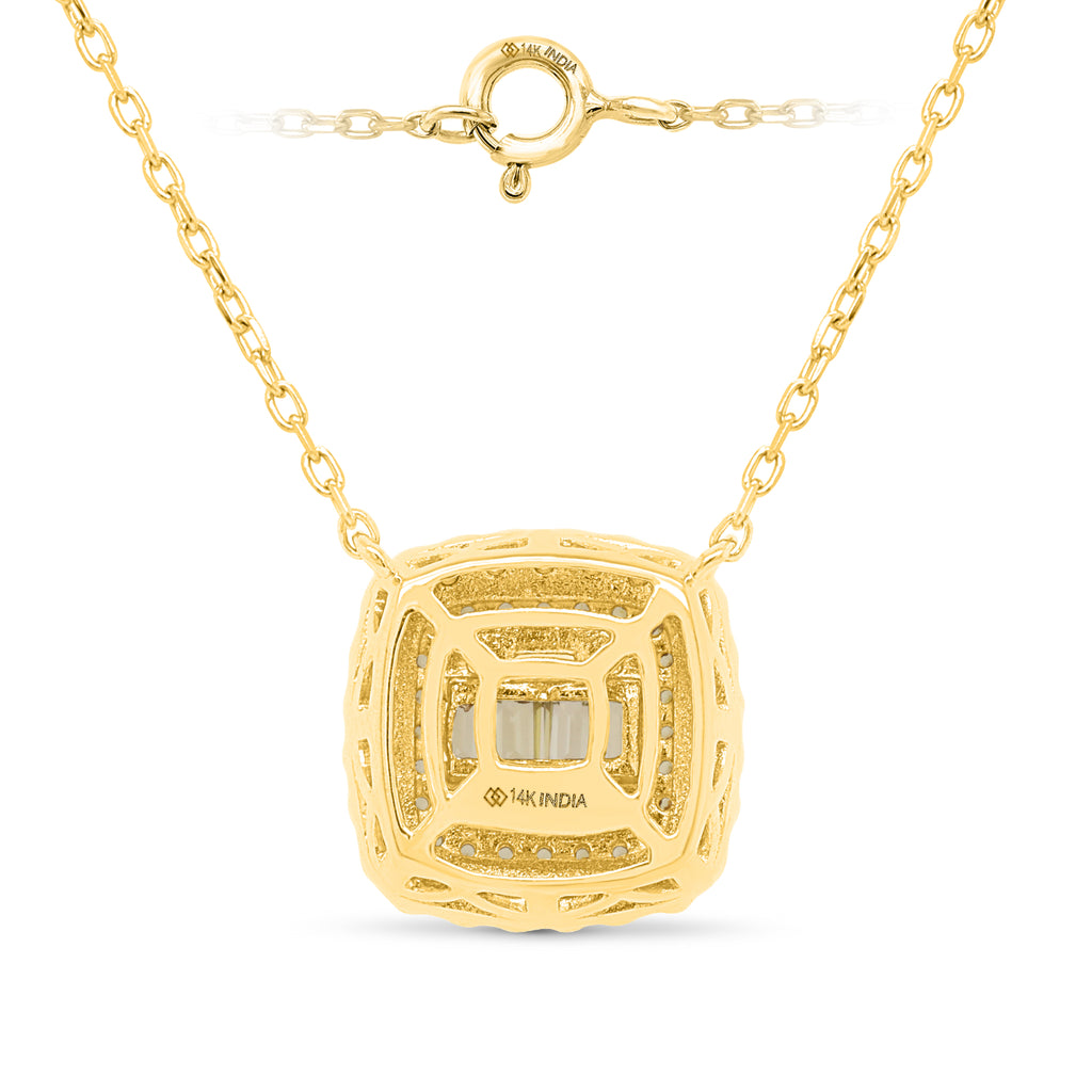 14K Yellow Gold White Diamond Necklace (Size - 18) 0.50 Ct, Gold Wt. 3.50 Gms_8665382_2