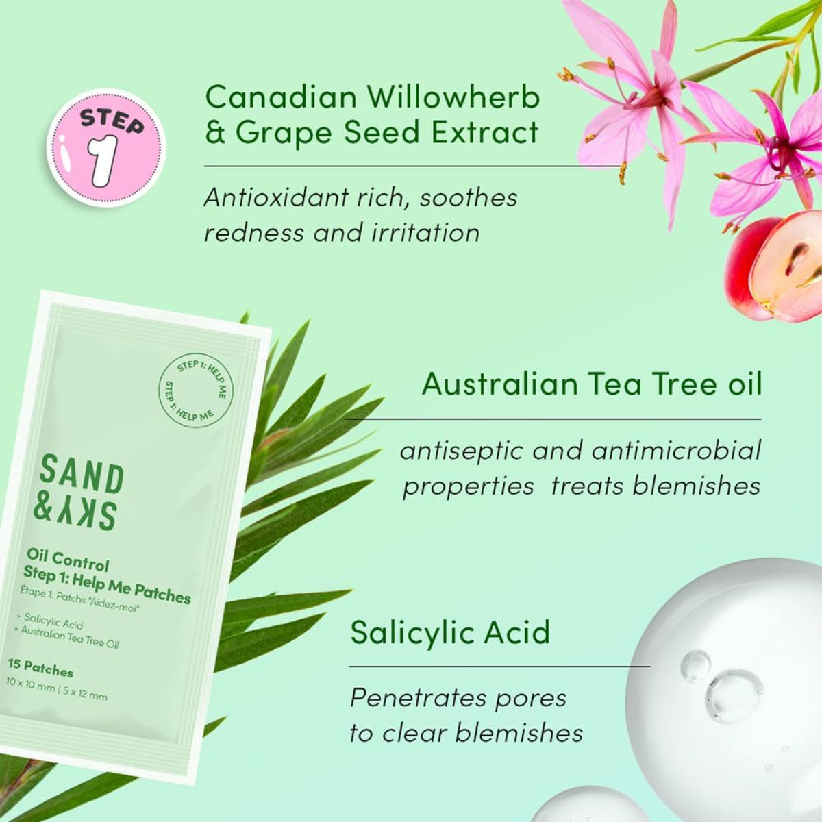 Sand &amp; Sky Oil Control - Dual Action Blemish Patches 72s 8665394 4