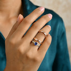 D'Joy - Kyanite & White Diamond Ballerina Ring in Yellow Gold Plated Sterling Silver 1.13 Ct._8666236_2