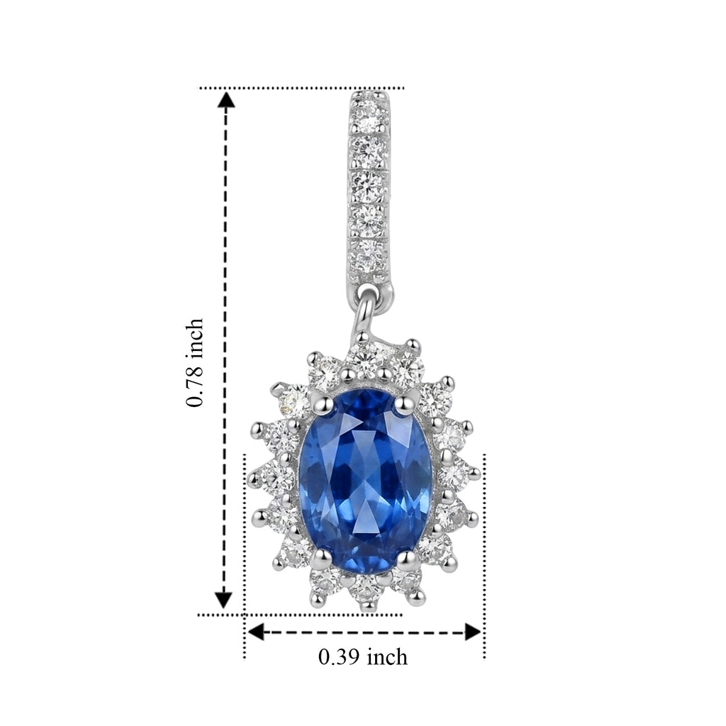 D'Joy - Kyanite & White Zircon Halo Earring with Push Post in Rhodium Overlay Sterling Silver 2.70 Ct._8666241_4