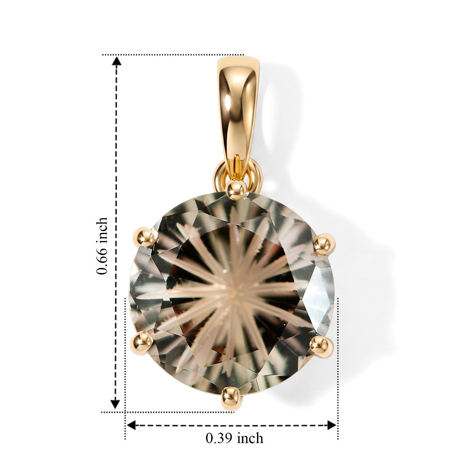 9K Yellow Gold AAA Turkizite Solitaire Pendant 3.08 Ct. 8666277 4