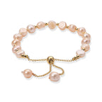 Peach Fresh Water Pearl Adjustable Beads Bracelet (Size - 6.5-9) in Yellow Gold Tone 30.00 Ct._8666316_3