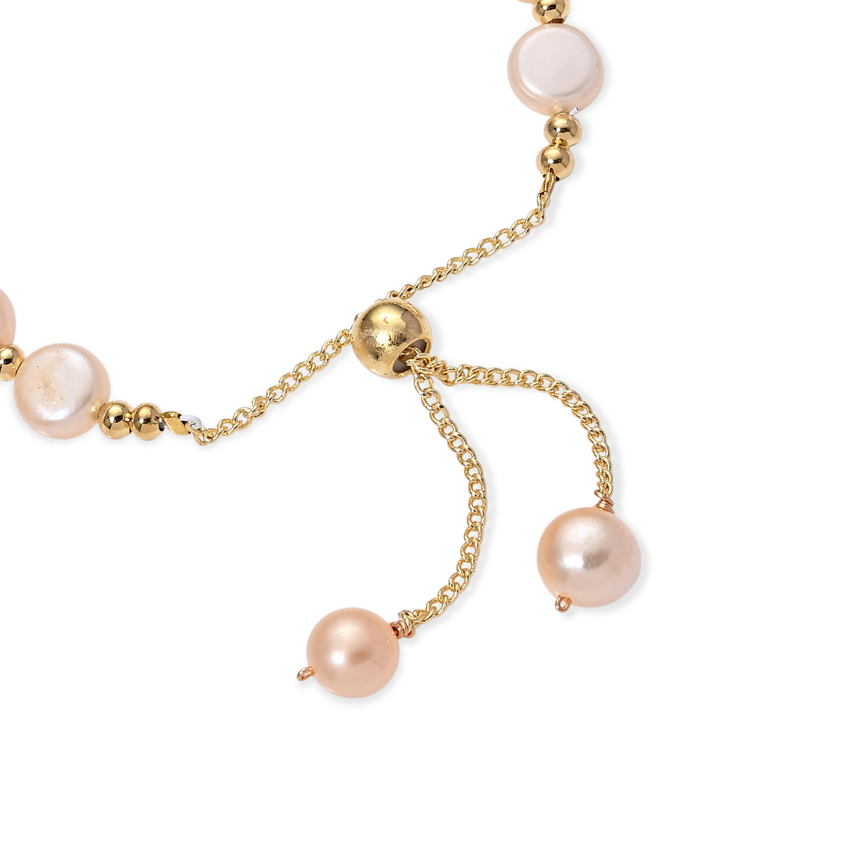 Peach Fresh Water Pearl Adjustable Beads Bracelet (Size - 6.5-9) V32521204 5