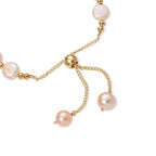 Peach Fresh Water Pearl Adjustable Beads Bracelet (Size - 6.5-9) in Yellow Gold Tone 30.00 Ct._8666316_4
