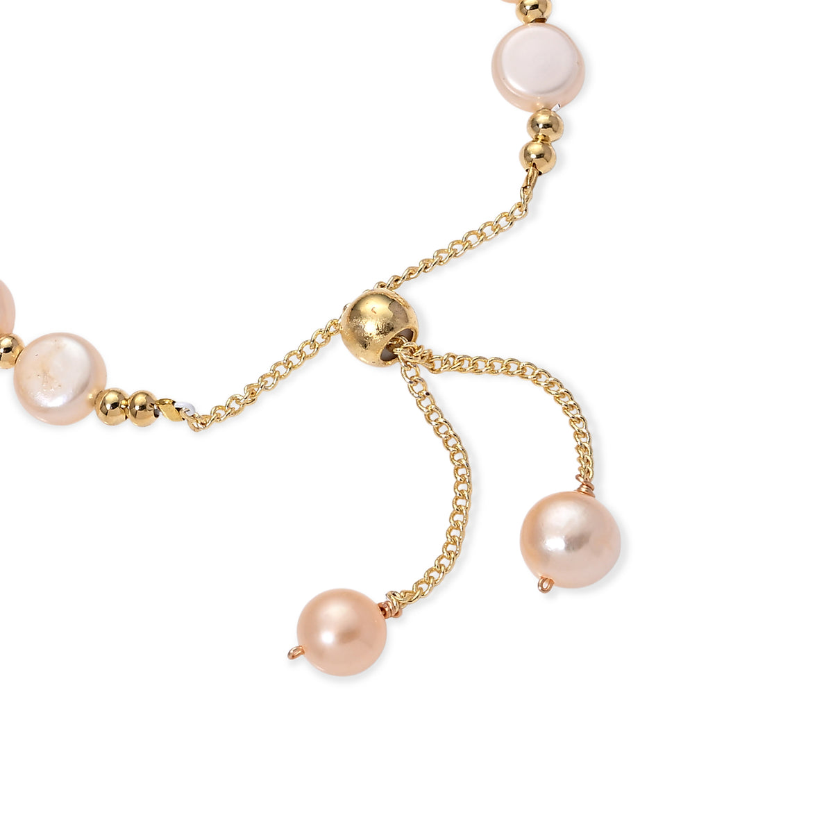 Peach Fresh Water Pearl Adjustable Beads Bracelet (Size - 6.5-9) V32521204 5