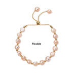 Peach Fresh Water Pearl Adjustable Beads Bracelet (Size - 6.5-9) in Yellow Gold Tone 30.00 Ct._8666316_5