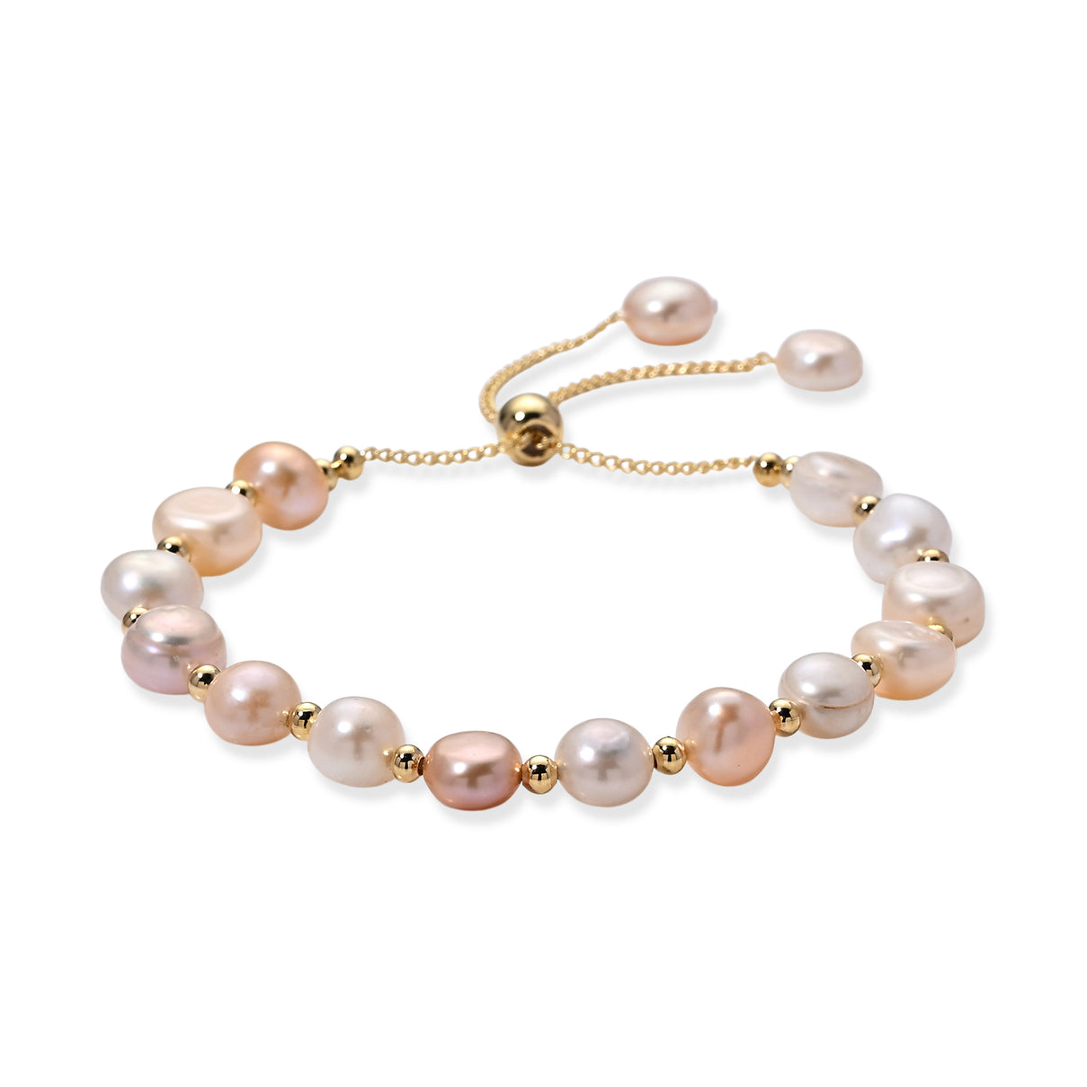 Multi Color Fresh Water Pearl Adjustable Beads Bracelet (Size - 6.5-9) V32519879 0