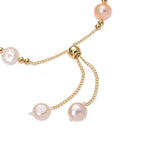 Multi Color Fresh Water Pearl Adjustable Beads Bracelet (Size - 6.5-9) in Yellow Gold Tone 30.00 Ct._8666317_4