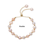Multi Color Fresh Water Pearl Adjustable Beads Bracelet (Size - 6.5-9) in Yellow Gold Tone 30.00 Ct._8666317_5